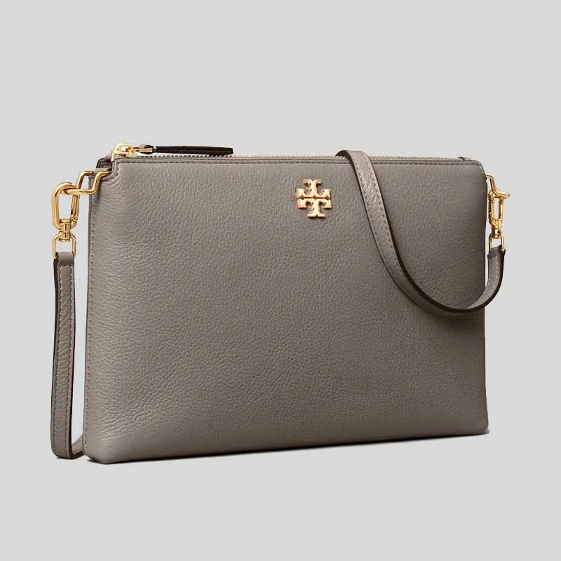 Tory Burch Bags TORY BURCH Mercer Pebbled Zip Crossbody Gray Heron 61385