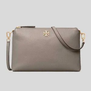 Tory Burch Bags TORY BURCH Mercer Pebbled Zip Crossbody Gray Heron 61385