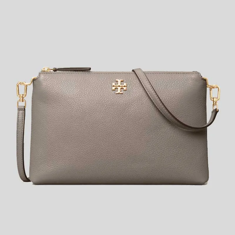 Tory Burch Bags TORY BURCH Mercer Pebbled Zip Crossbody Gray Heron 61385