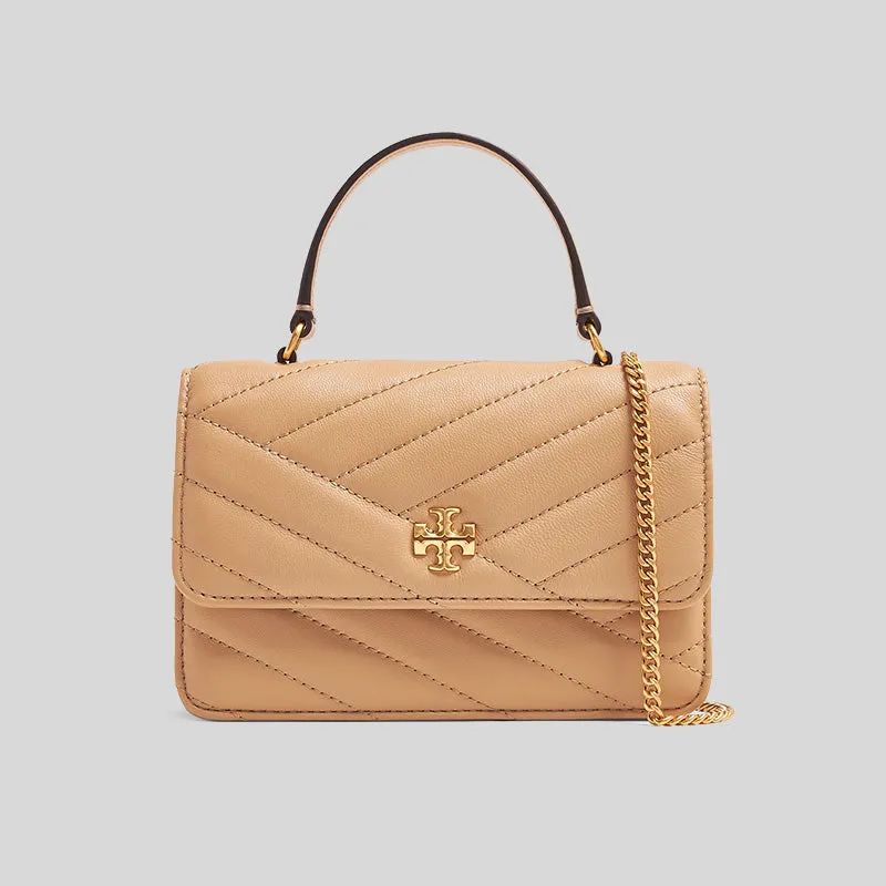 Tory Burch Bags TORY BURCH Mini Kira Chevron Top Handle Chain Wallet Desert Dune 152356