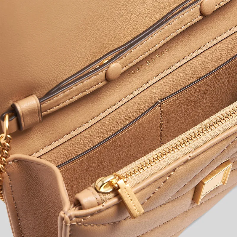 Tory Burch Bags TORY BURCH Mini Kira Chevron Top Handle Chain Wallet Desert Dune 152356