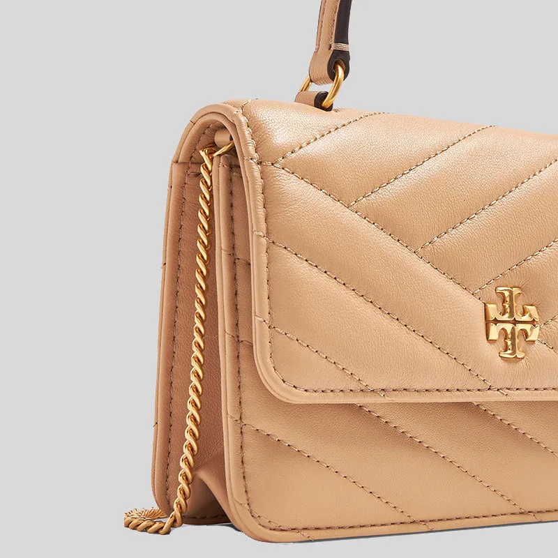 Tory Burch Bags TORY BURCH Mini Kira Chevron Top Handle Chain Wallet Desert Dune 152356