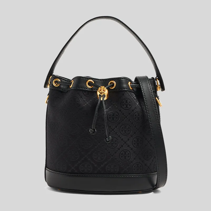 Tory Burch Bags TORY BURCH T Monogram Jacquard Bucket Bag Black 152127
