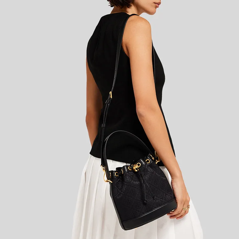 Tory Burch Bags TORY BURCH T Monogram Jacquard Bucket Bag Black 152127