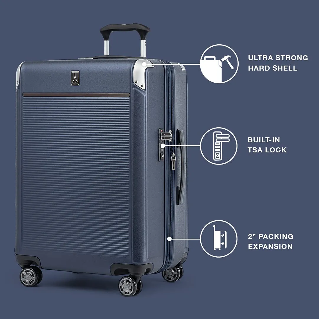 Travelpro Platinum Elite Checked Medium 25-Inch Hardside Expandable Spinner Wheel Luggage TSA Lock Hard Shell Polycarbonate Suitcase Bags Travelpro