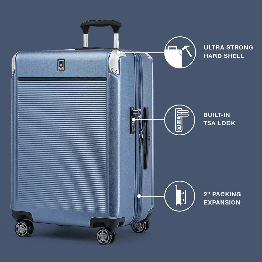 Travelpro Platinum Elite Checked Medium 25-Inch Hardside Expandable Spinner Wheel Luggage TSA Lock Hard Shell Polycarbonate Suitcase Bags Travelpro