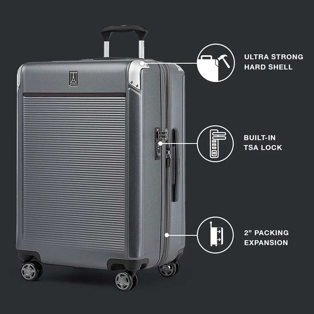 Travelpro Platinum Elite Checked Medium 25-Inch Hardside Expandable Spinner Wheel Luggage TSA Lock Hard Shell Polycarbonate Suitcase Bags Travelpro