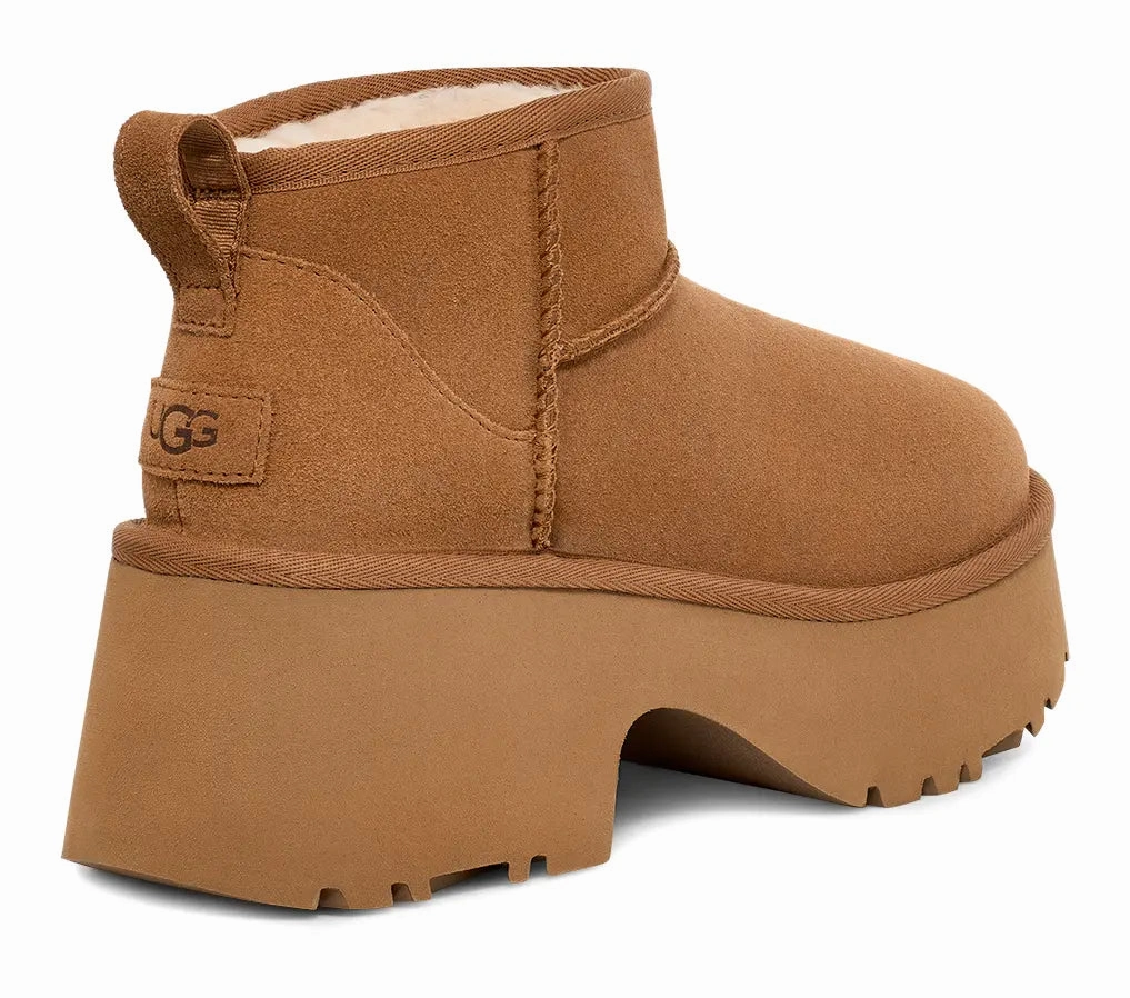 UGG Women's Classic Ultra Mini New Heights  Bold, Cozy & Elevated Ugg cozy footwear visuals