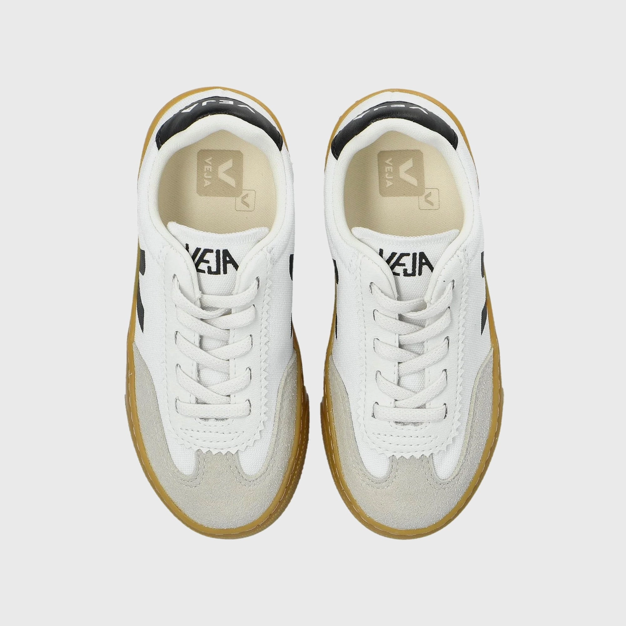 Veja Jr Small Volley - White / Black Minimalist Walking Shoes