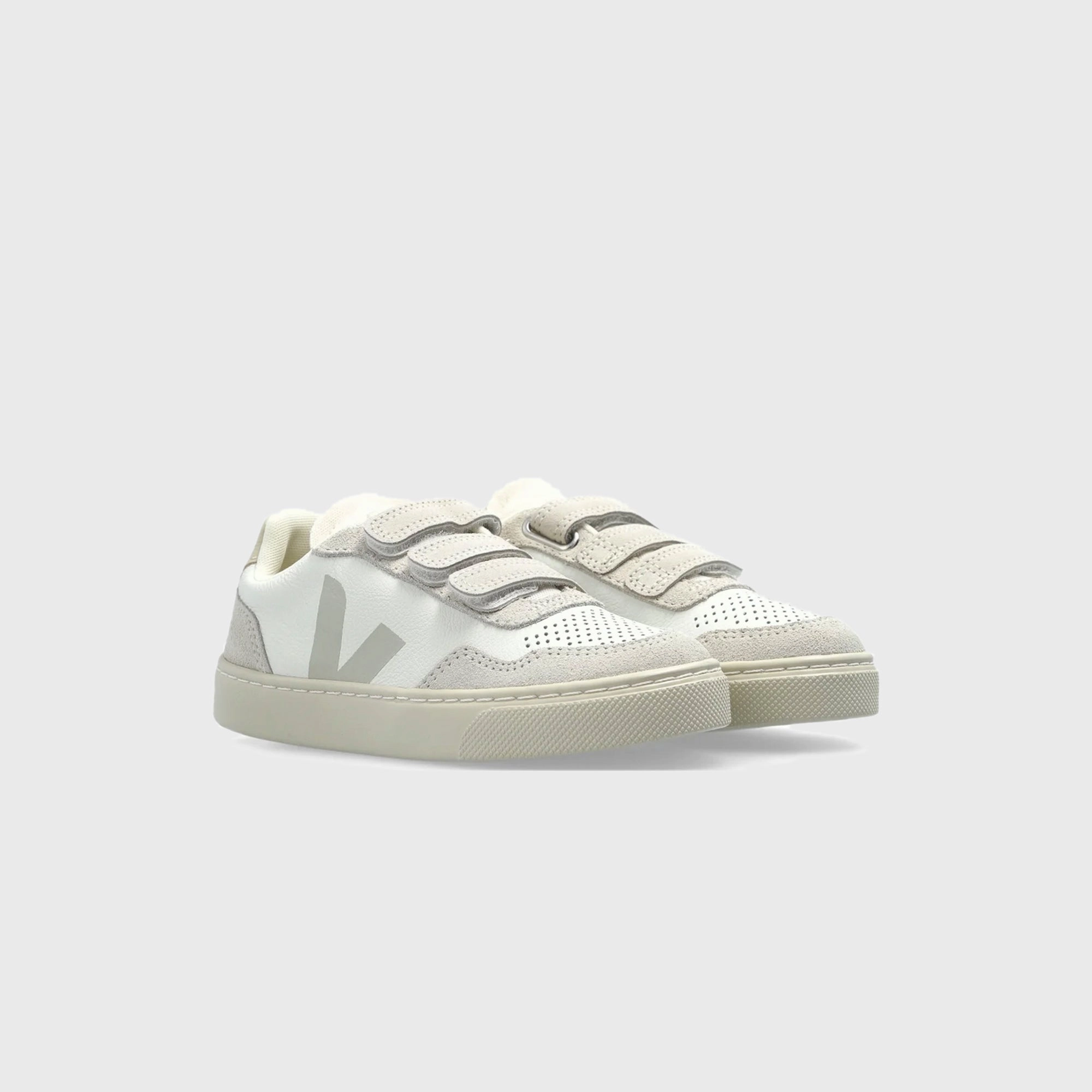 Veja Junior Small V-90 - Extra-White / Natural Minimalist Walking Shoes