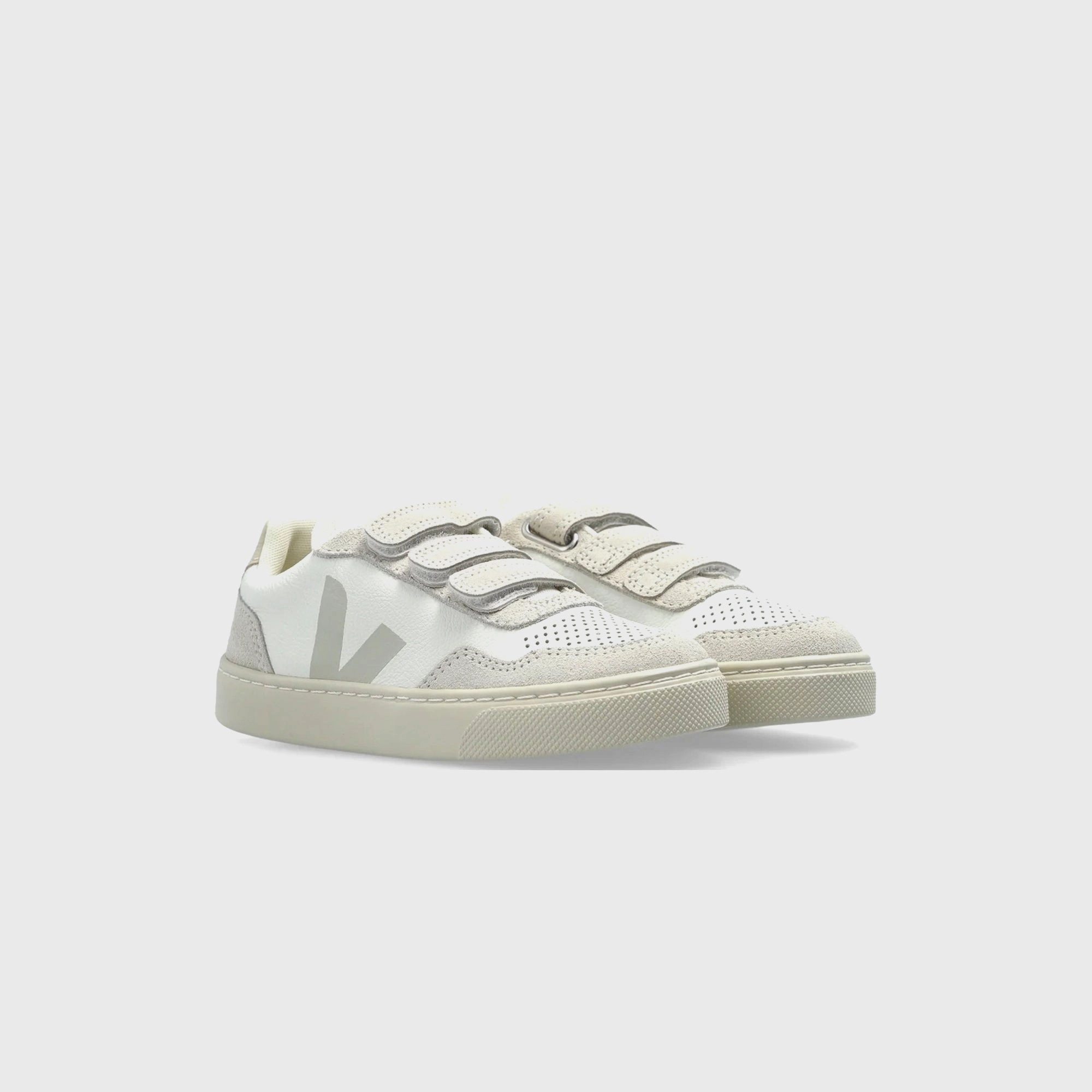 Veja Kids Small V-90 - Extra-White / Natural Minimalist Walking Shoes