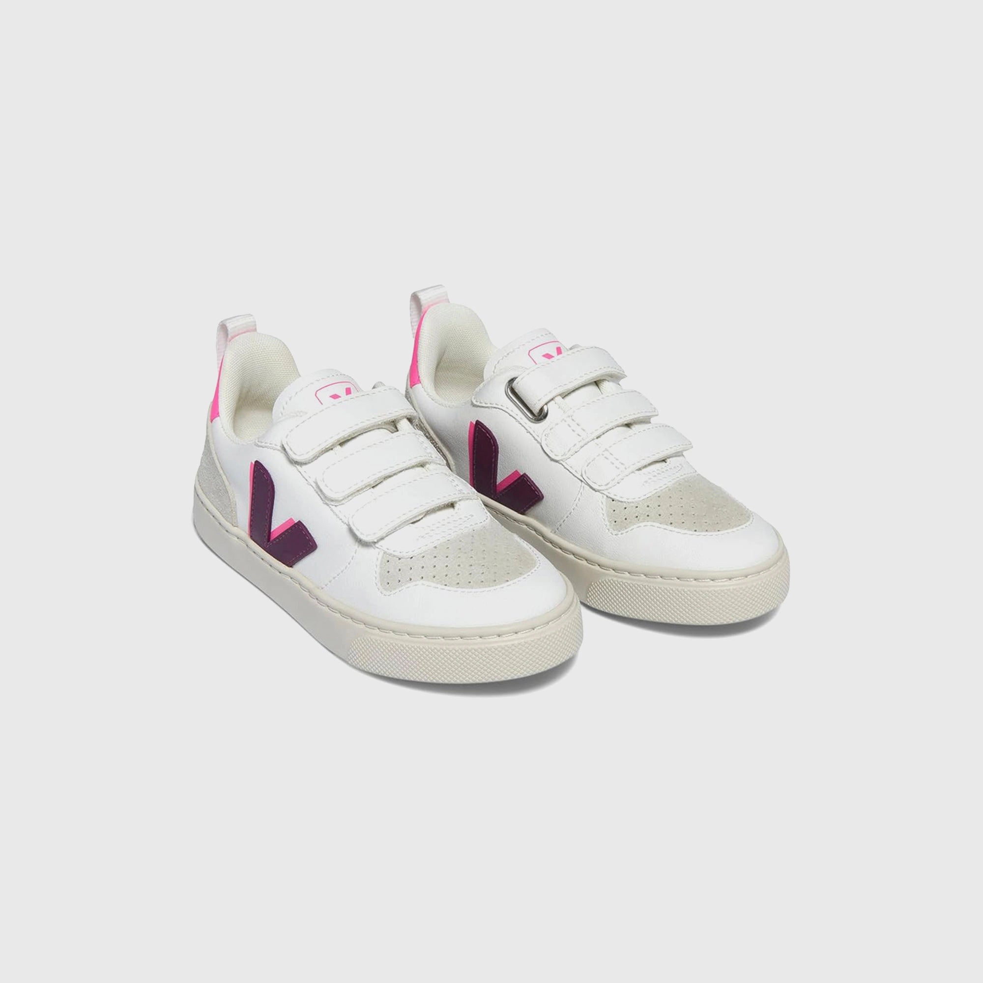 Veja Kids V-10 - White / Magenta / Sara Minimalist Walking Shoes