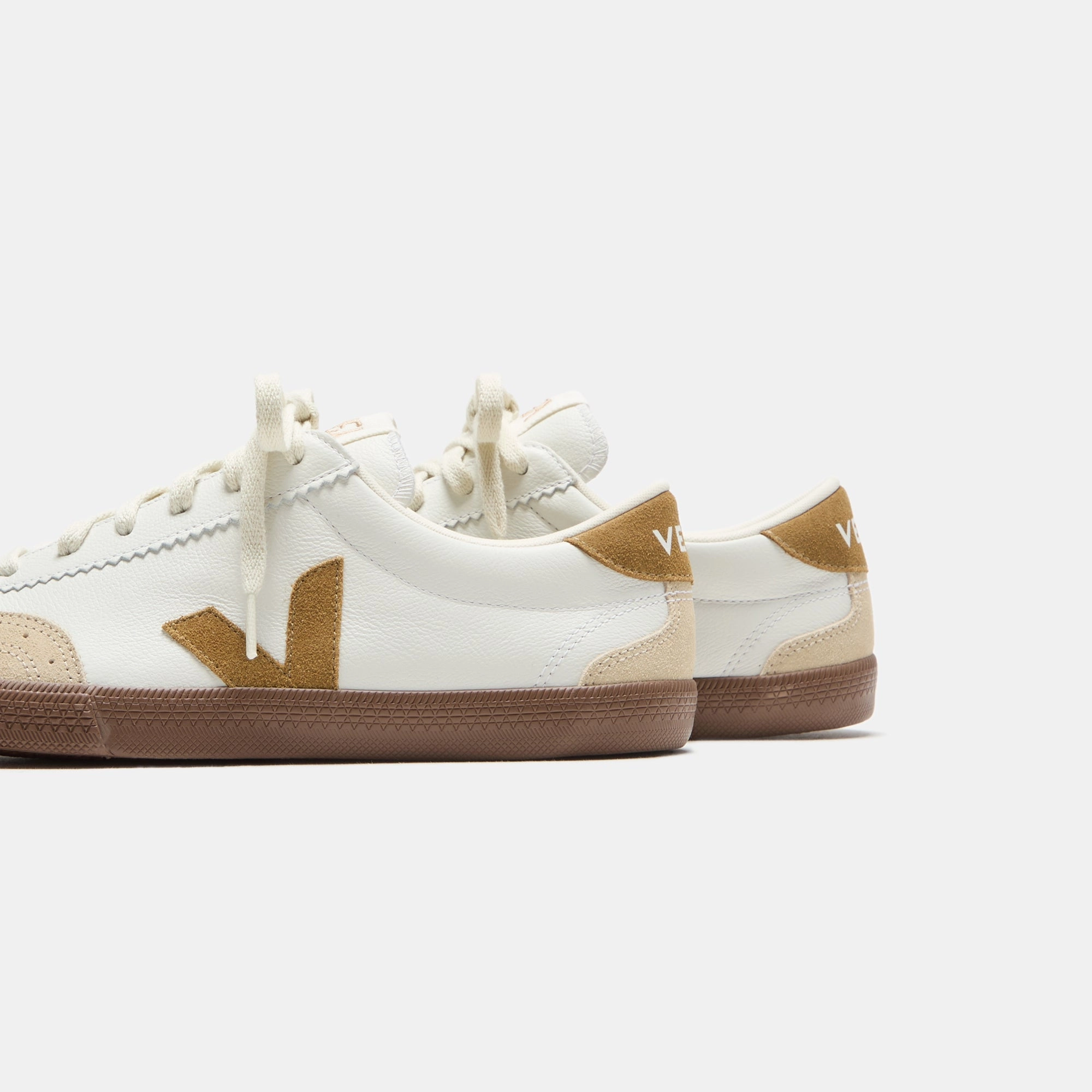Veja Mens Volley - White / Tent Bark Minimalist Walking Shoes
