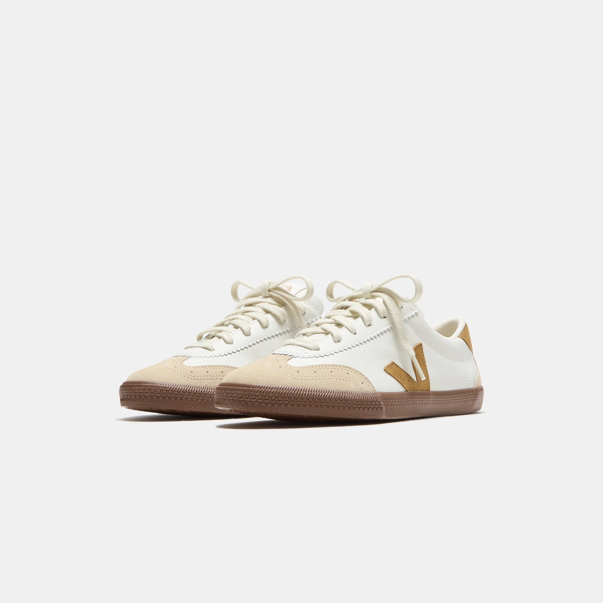 Veja Mens Volley - White / Tent Bark Minimalist Walking Shoes
