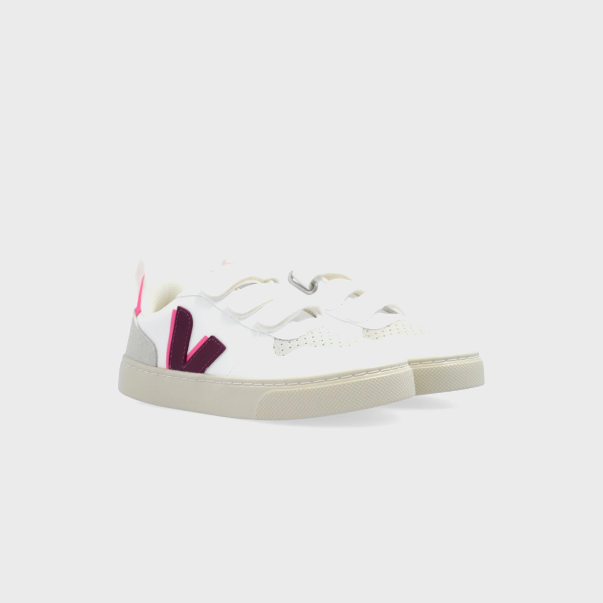 Veja PS V-10 - White / Magenta Sari Minimalist Walking Shoes