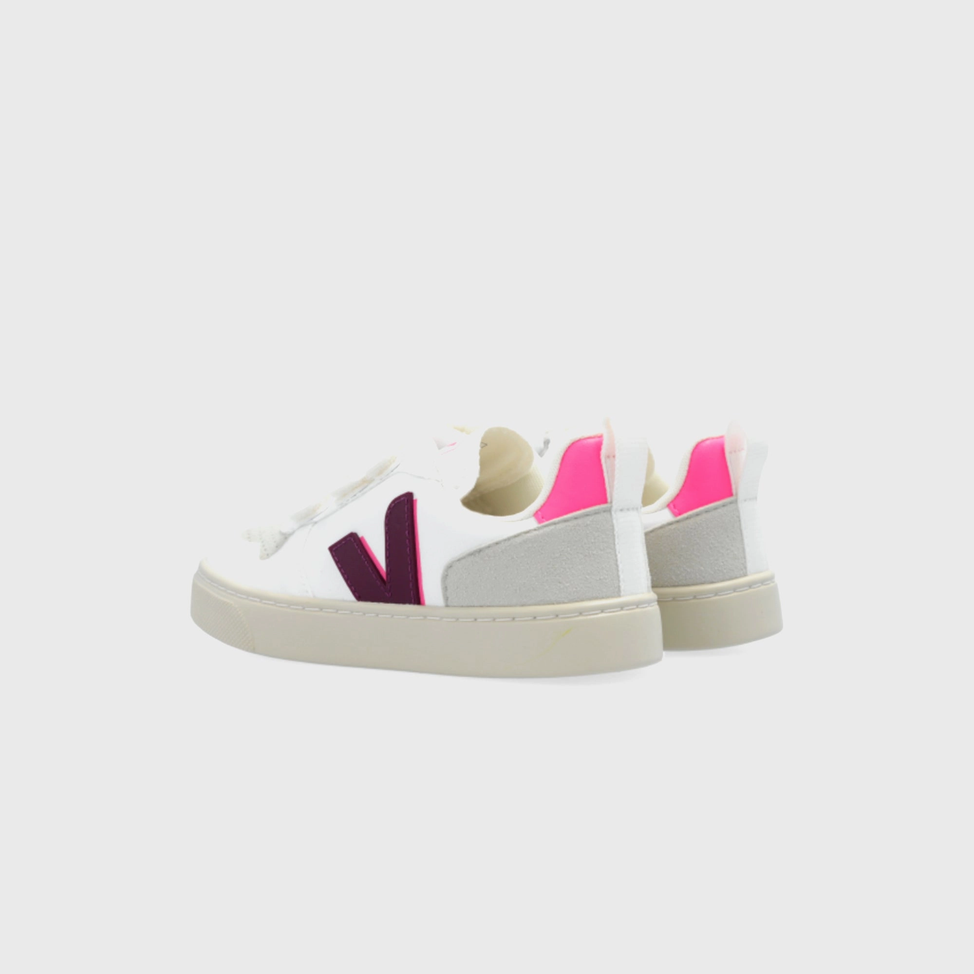 Veja PS V-10 - White / Magenta Sari Minimalist Walking Shoes
