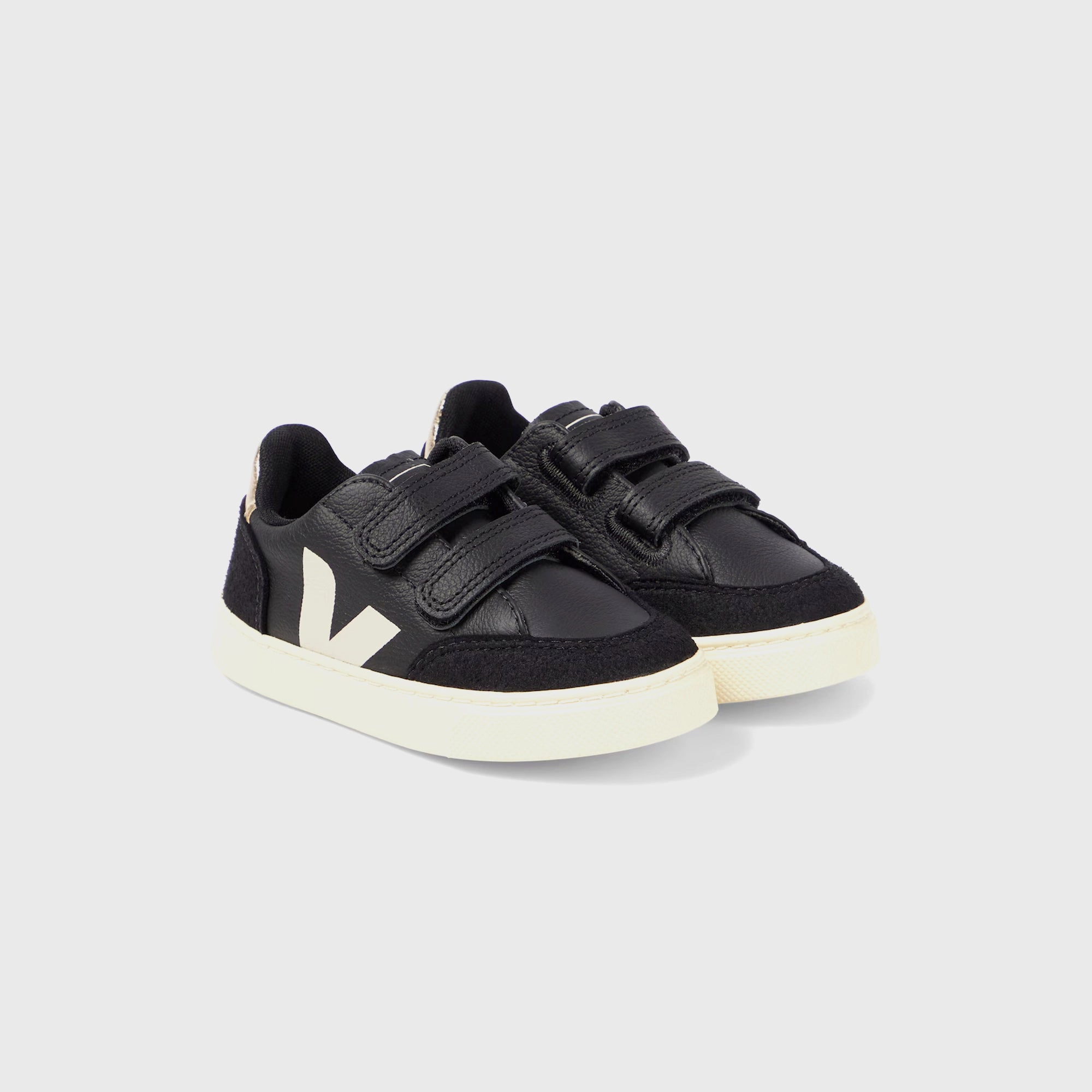 Veja PS V-12 - Black / White Platine Minimalist Walking Shoes