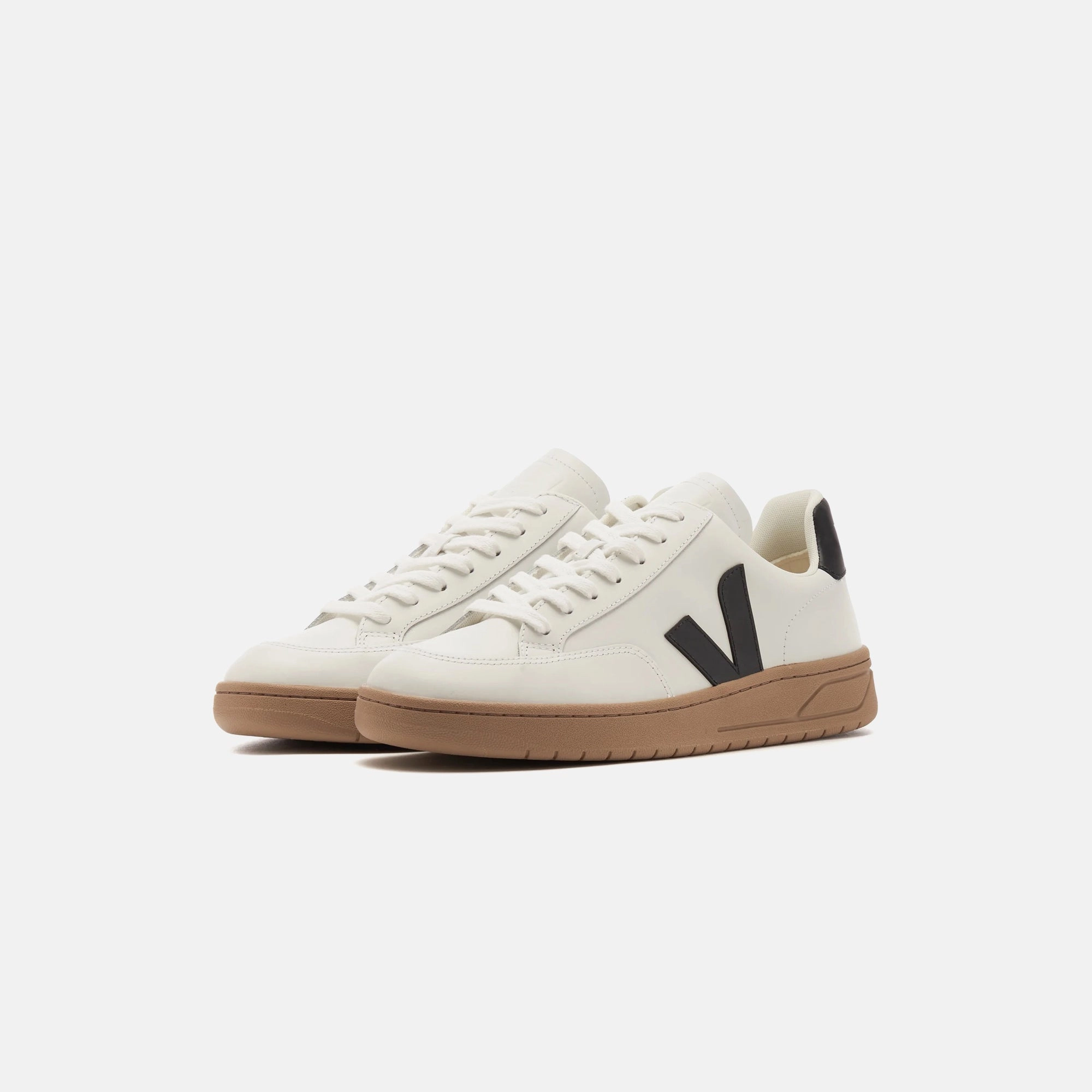 Veja V-12 - Extra White / Black / Dune Minimalist Walking Shoes