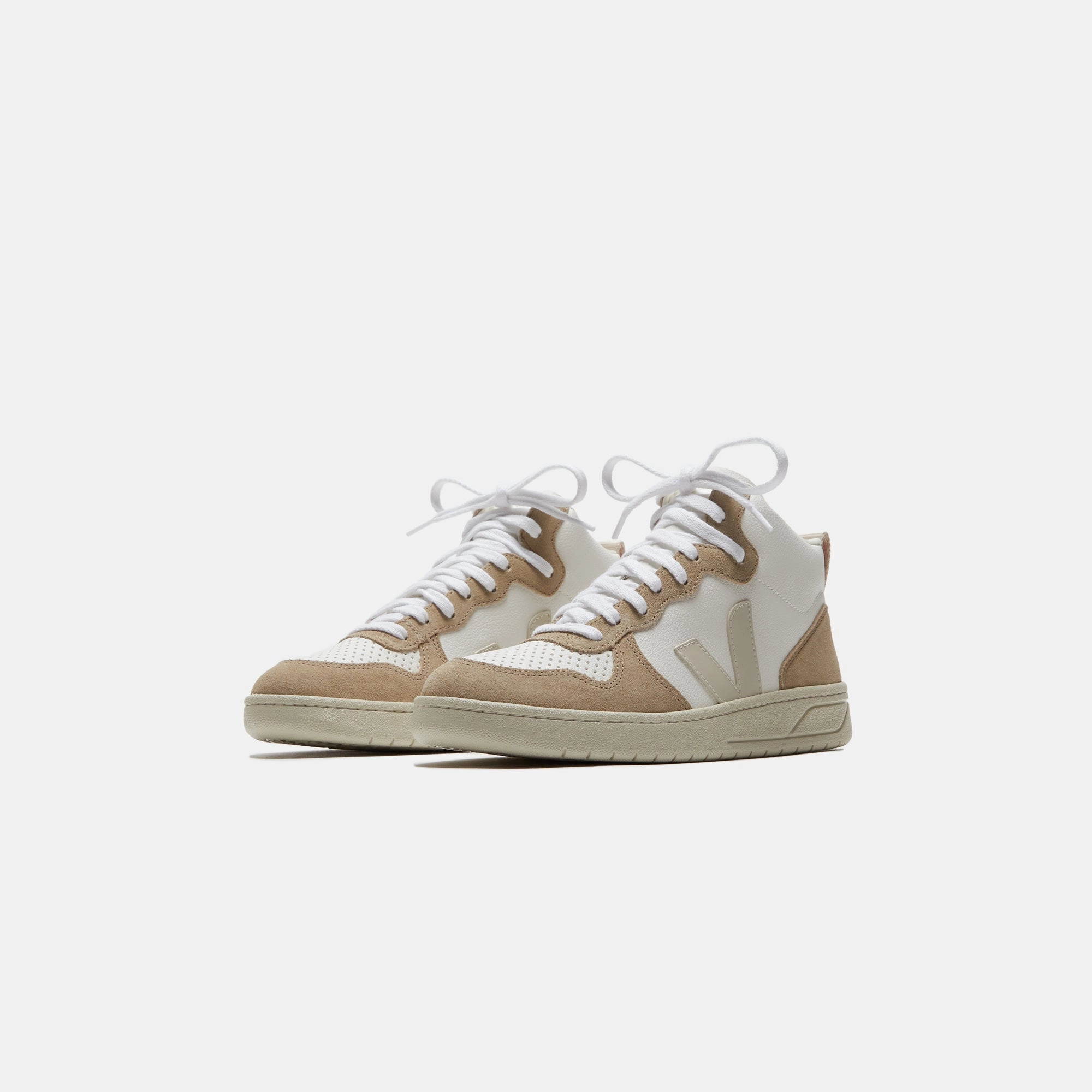 Veja V-15 Bastille - Extra-White / Pierre Sahara Minimalist Walking Shoes