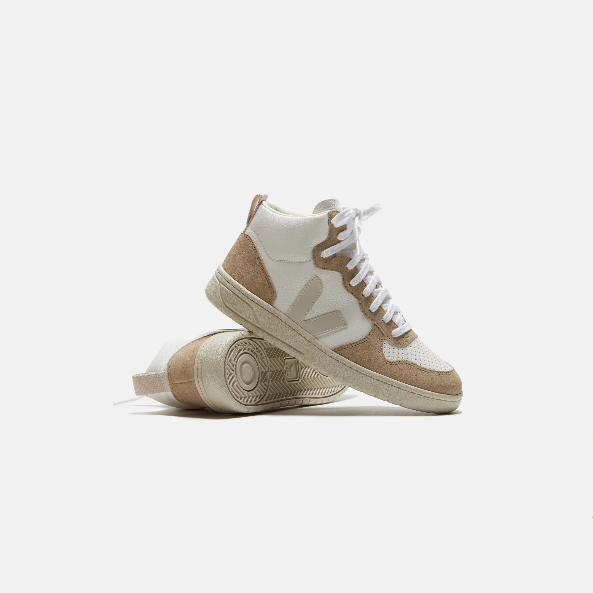 Veja V-15 Bastille - Extra-White / Pierre Sahara Minimalist Walking Shoes