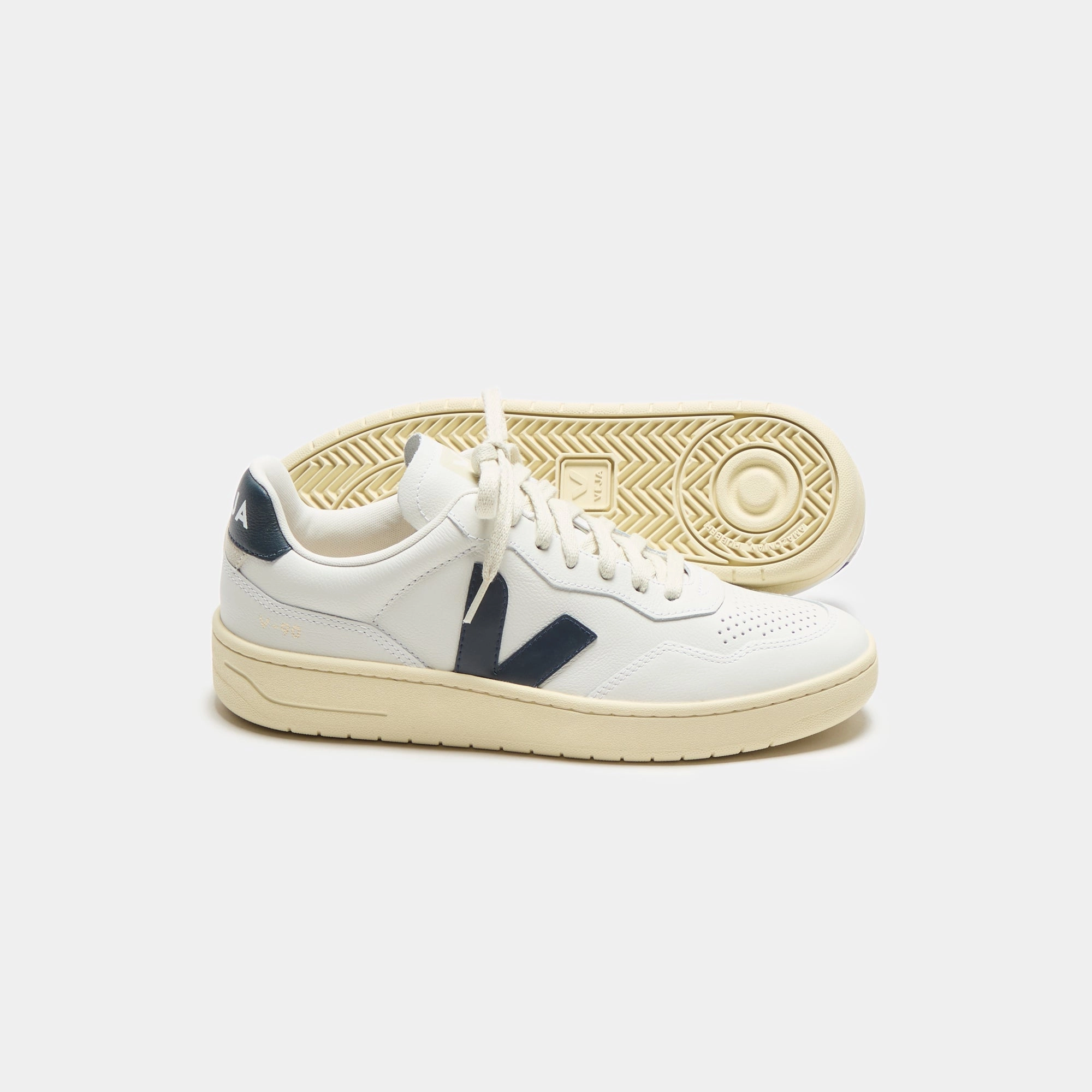 Veja V-90 - Extra White / Nautico Minimalist Walking Shoes