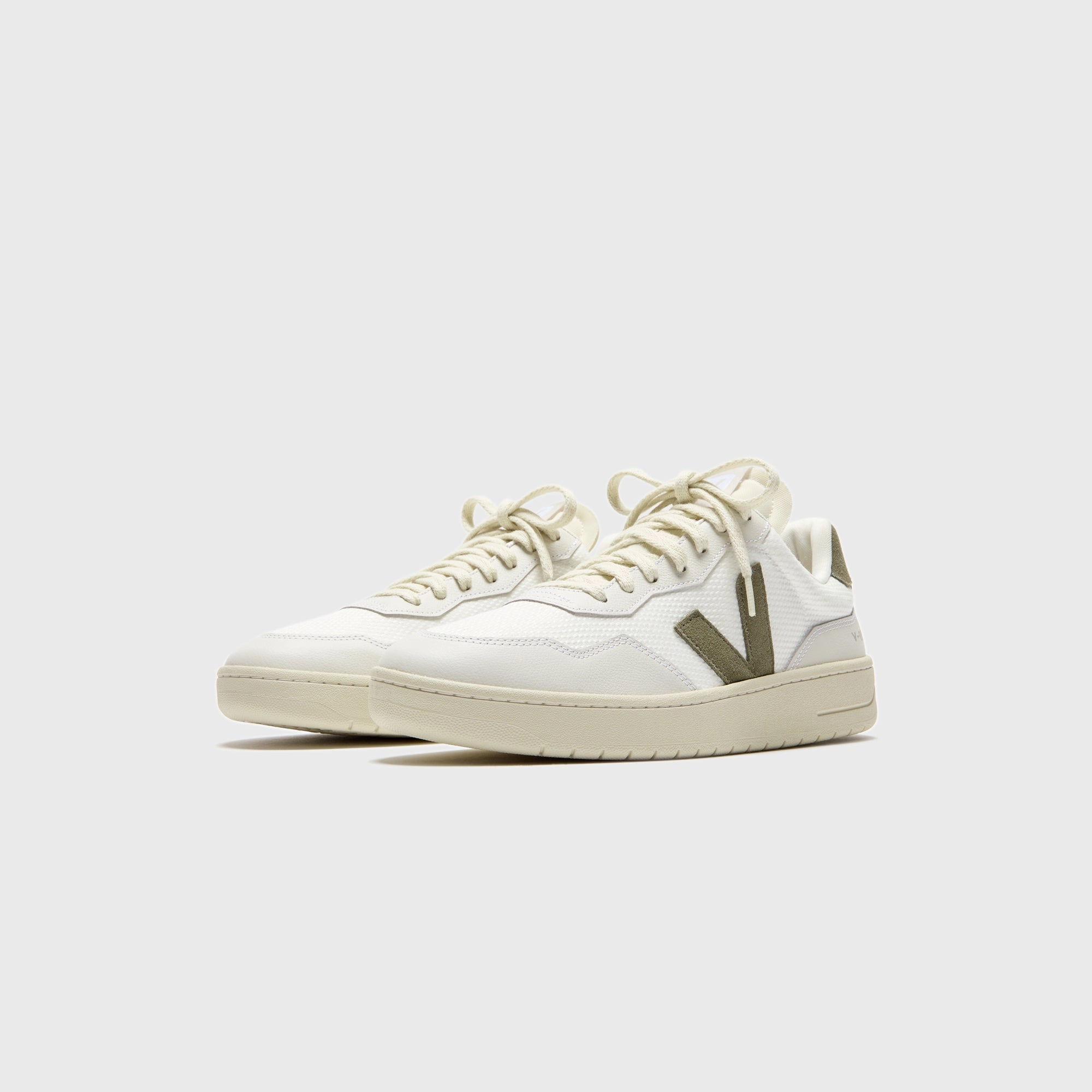 Veja V-90 - White / Kaki Minimalist Walking Shoes