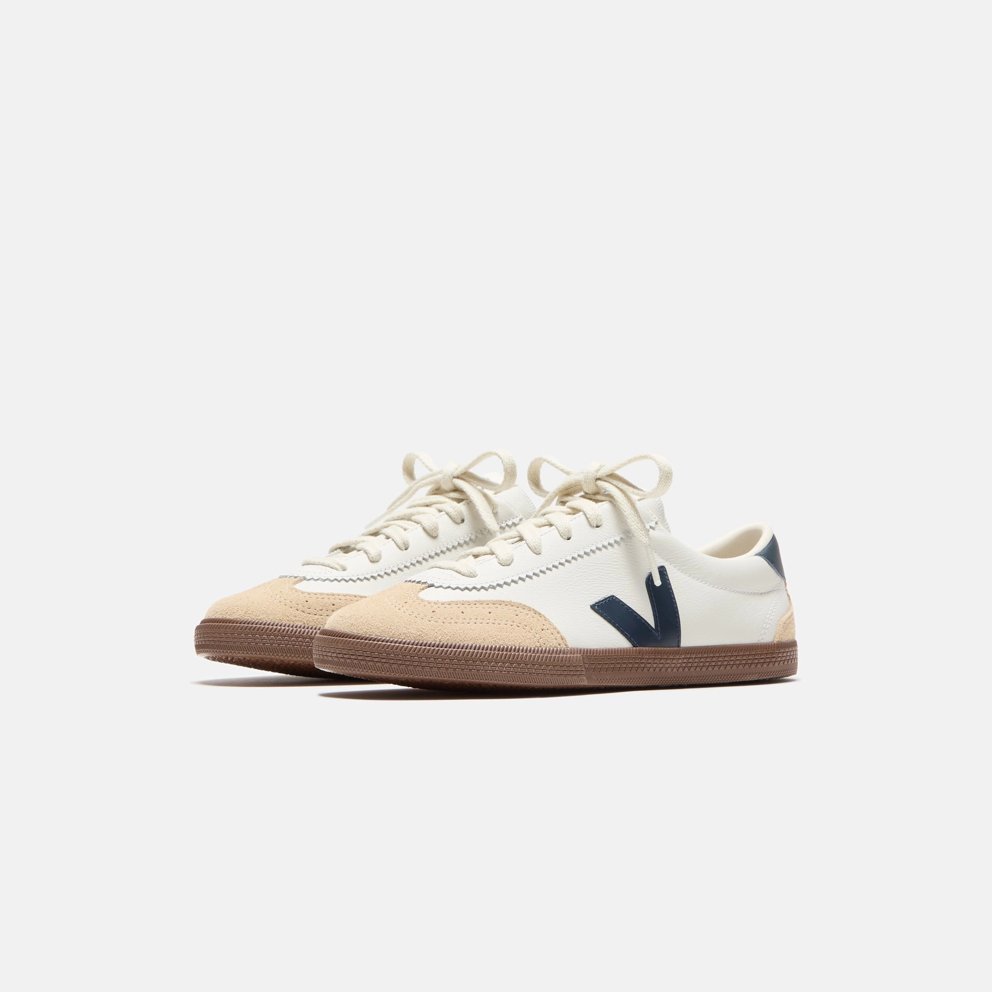 Veja Volley - White Nautico / Bark Minimalist Walking Shoes
