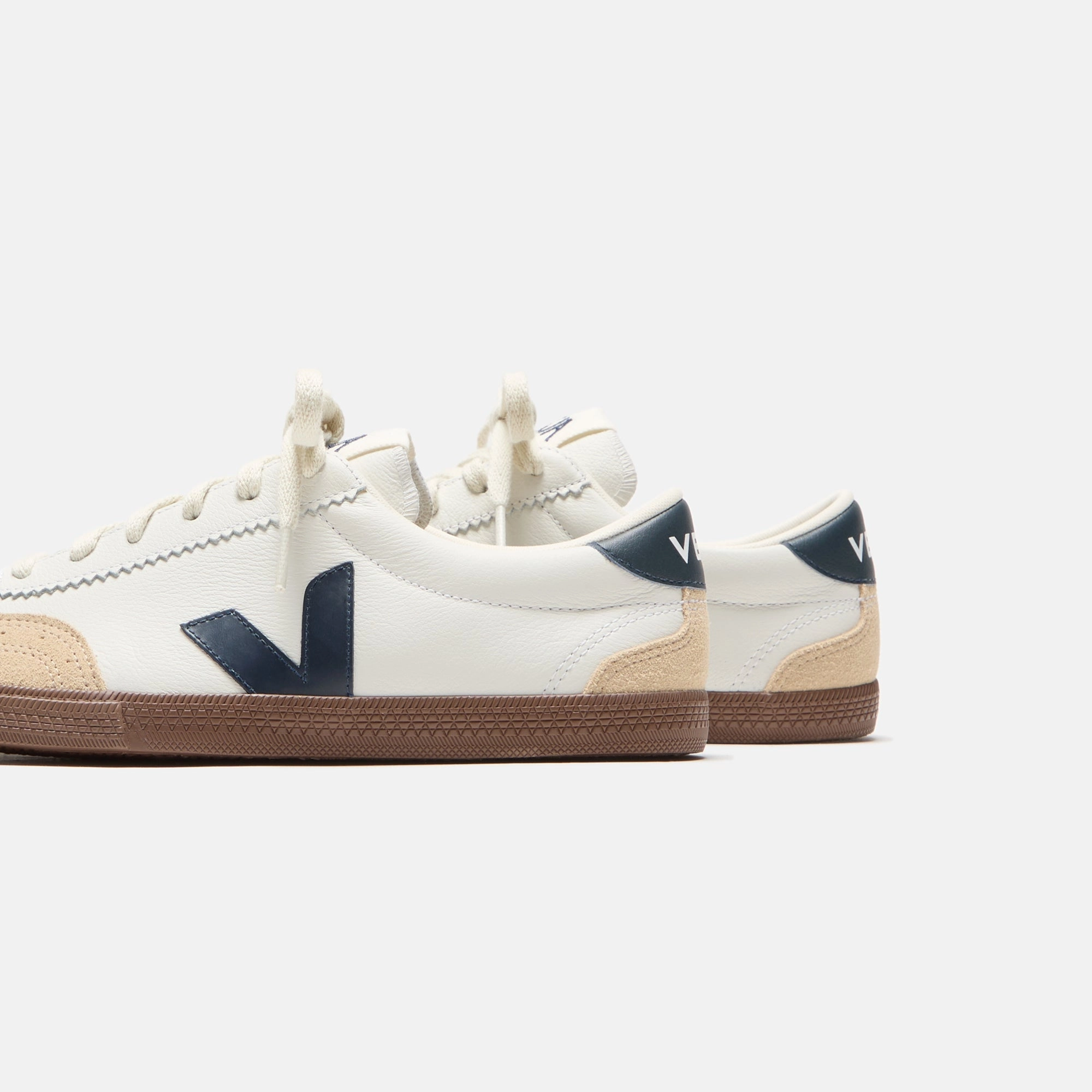 Veja Volley - White Nautico / Bark Minimalist Walking Shoes