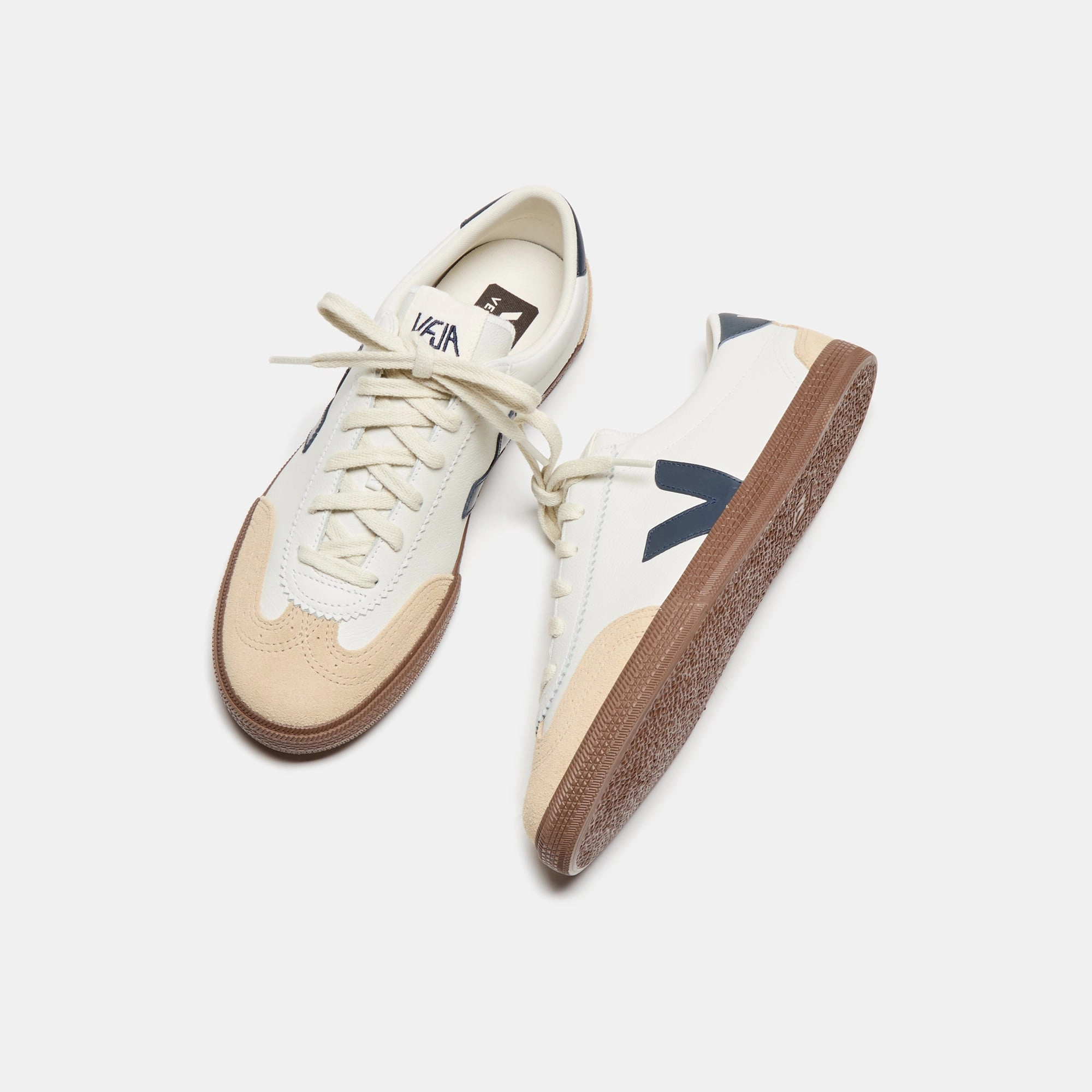 Veja Volley - White Nautico / Bark Minimalist Walking Shoes