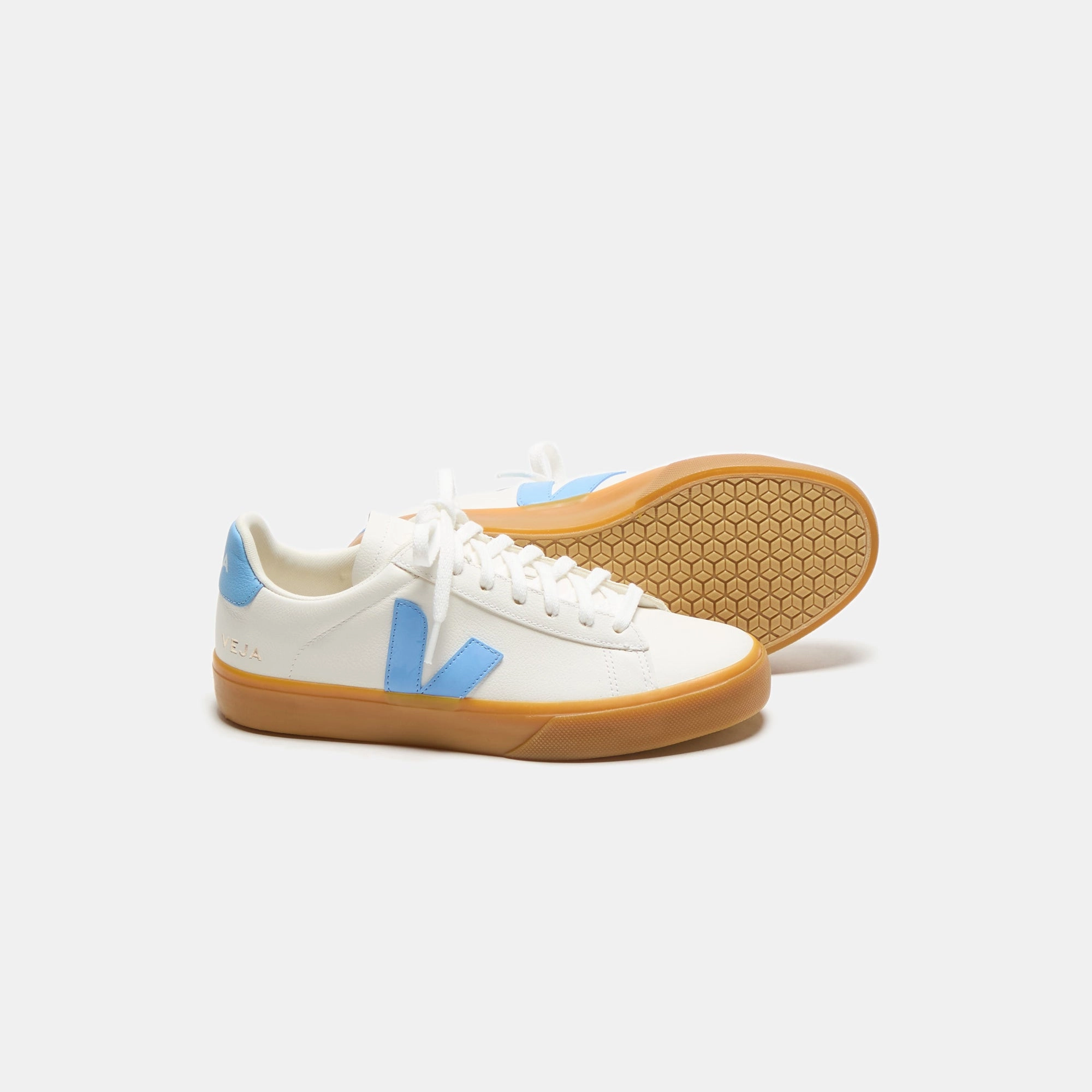 Veja WMNS Campo - Extra White / Aqua Minimalist Walking Shoes