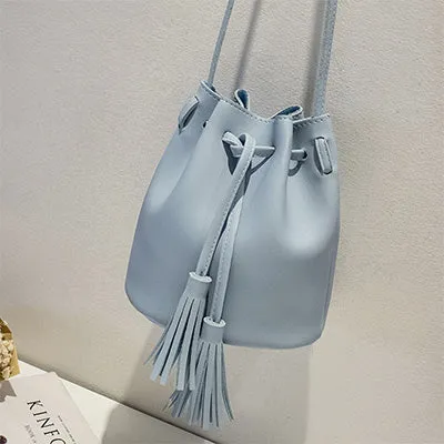 Vintage Tassel Crossbody Bucket Bag Luxury Woman Bag Female Shoulder Handbags  Drawstring Messenger Crossbody Bags Sac Main Fashion Nova Bags