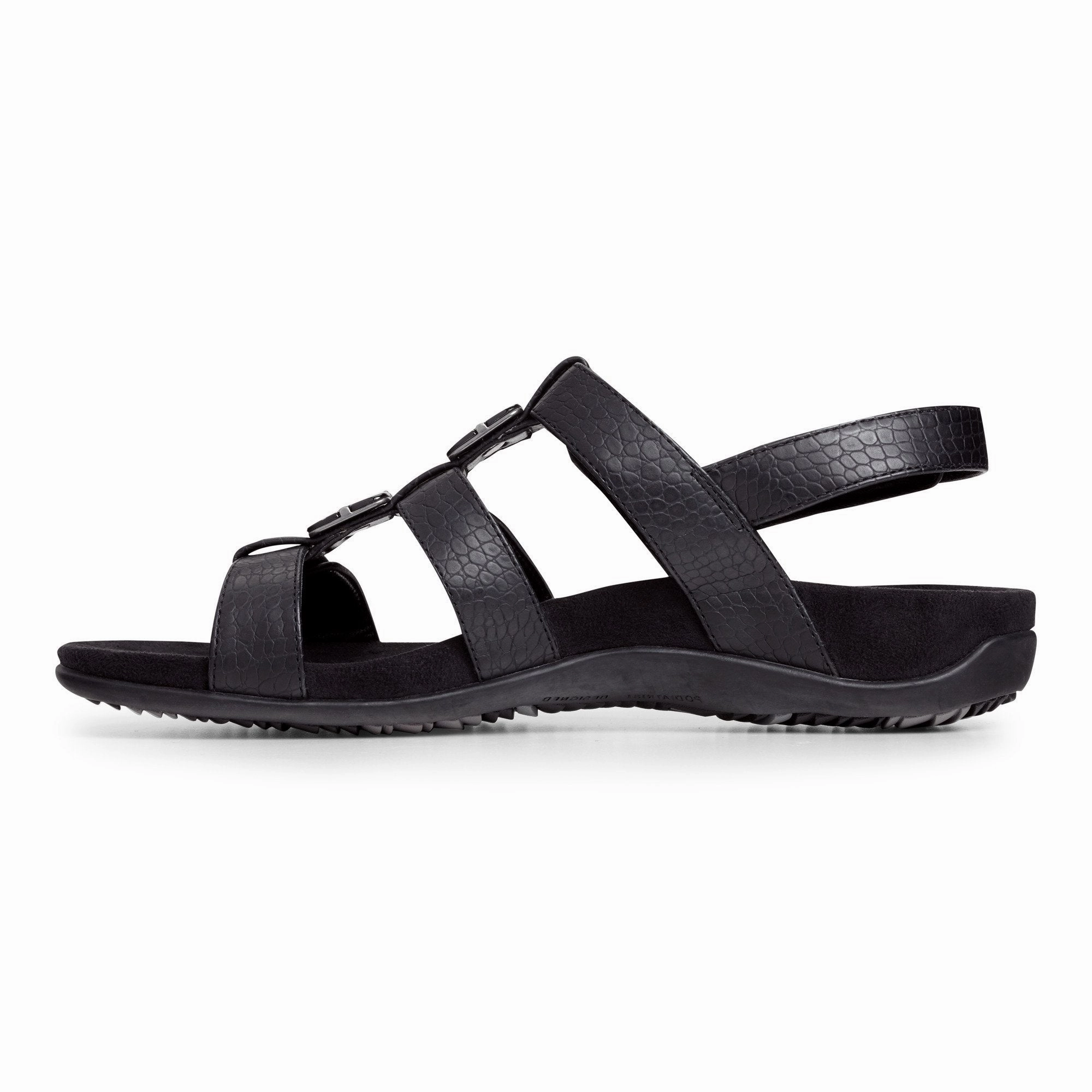 VIONIC AMBER SANDAL BLACK CROCODILE - FINAL SALE! Vionic orthotic support shoes