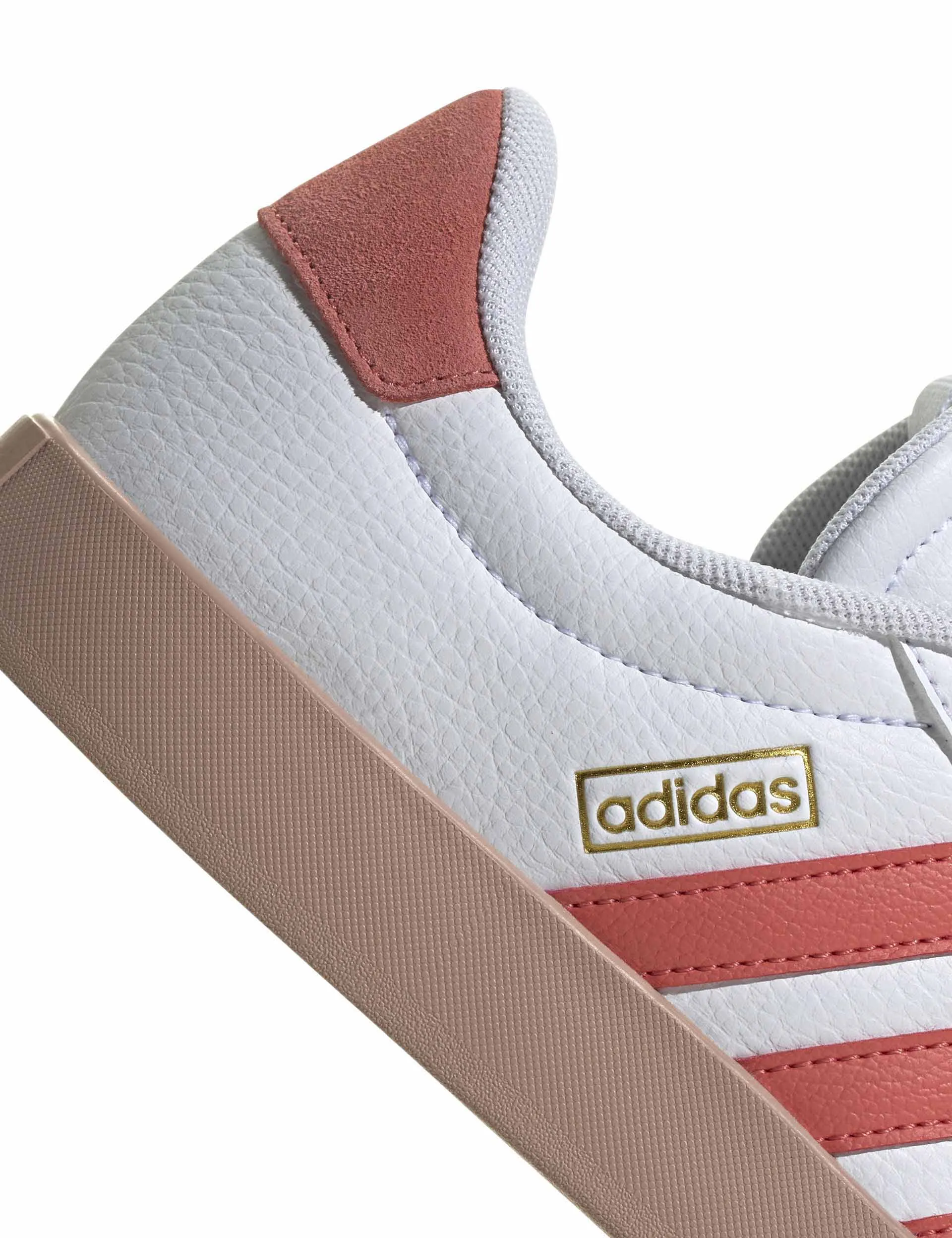 VL Court 3.0 Shoes - Cloud White/Preloved Scarlet/Gold Metallic Adidas trendy casual shoe styles