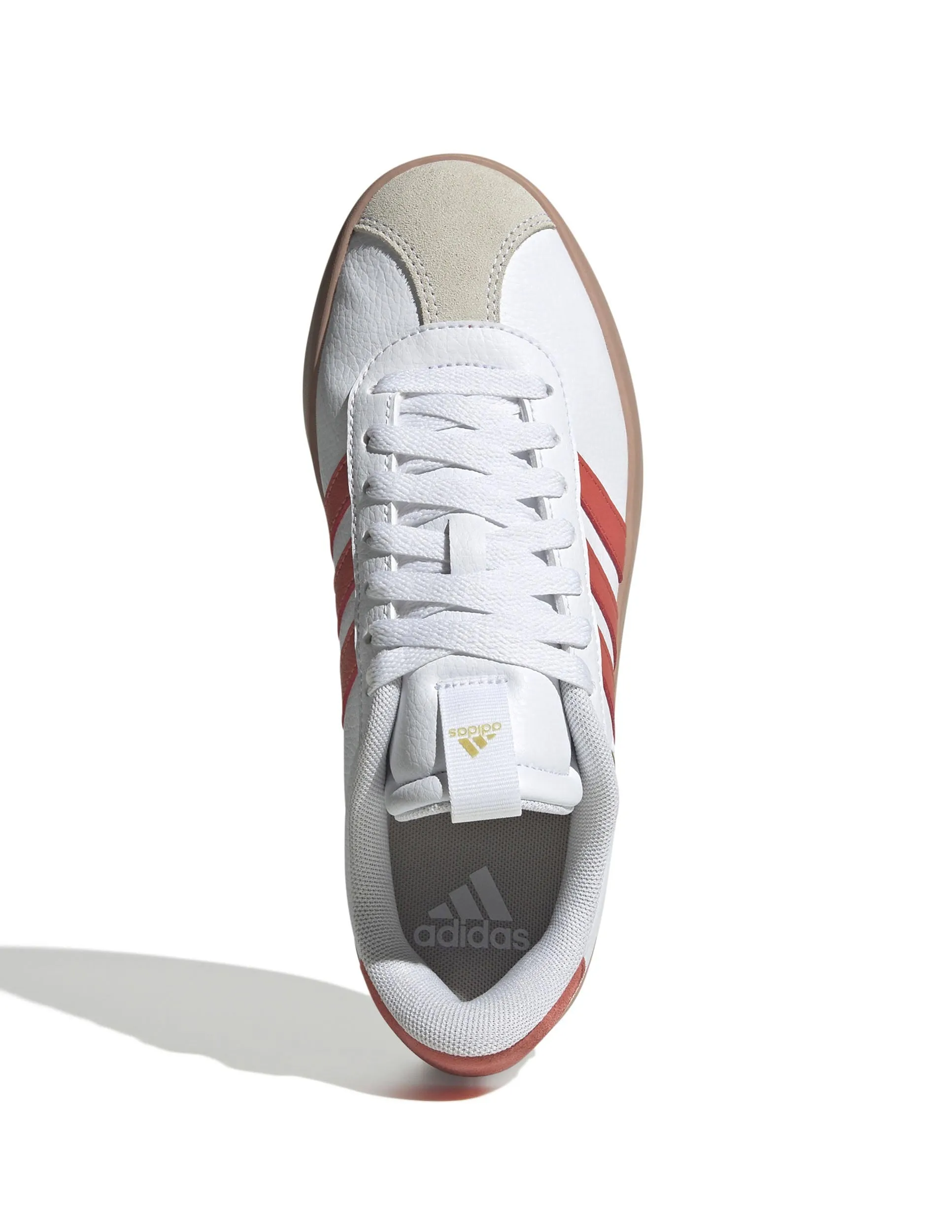 VL Court 3.0 Shoes - Cloud White/Preloved Scarlet/Gold Metallic Adidas trendy casual shoe styles