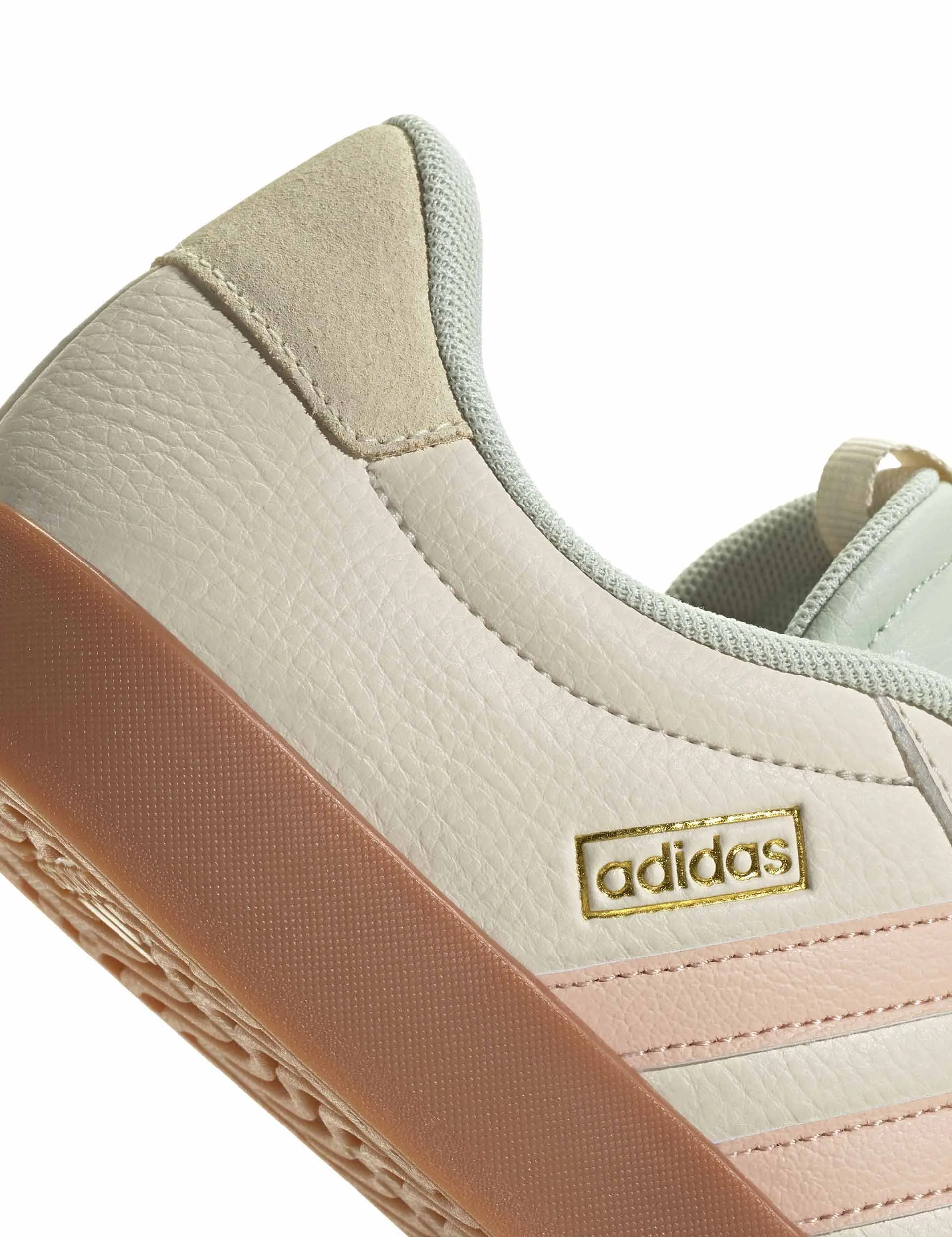 VL Court 3.0 Shoes - Wonder White/Powder Coral/Linen Green Adidas trendy casual shoe styles