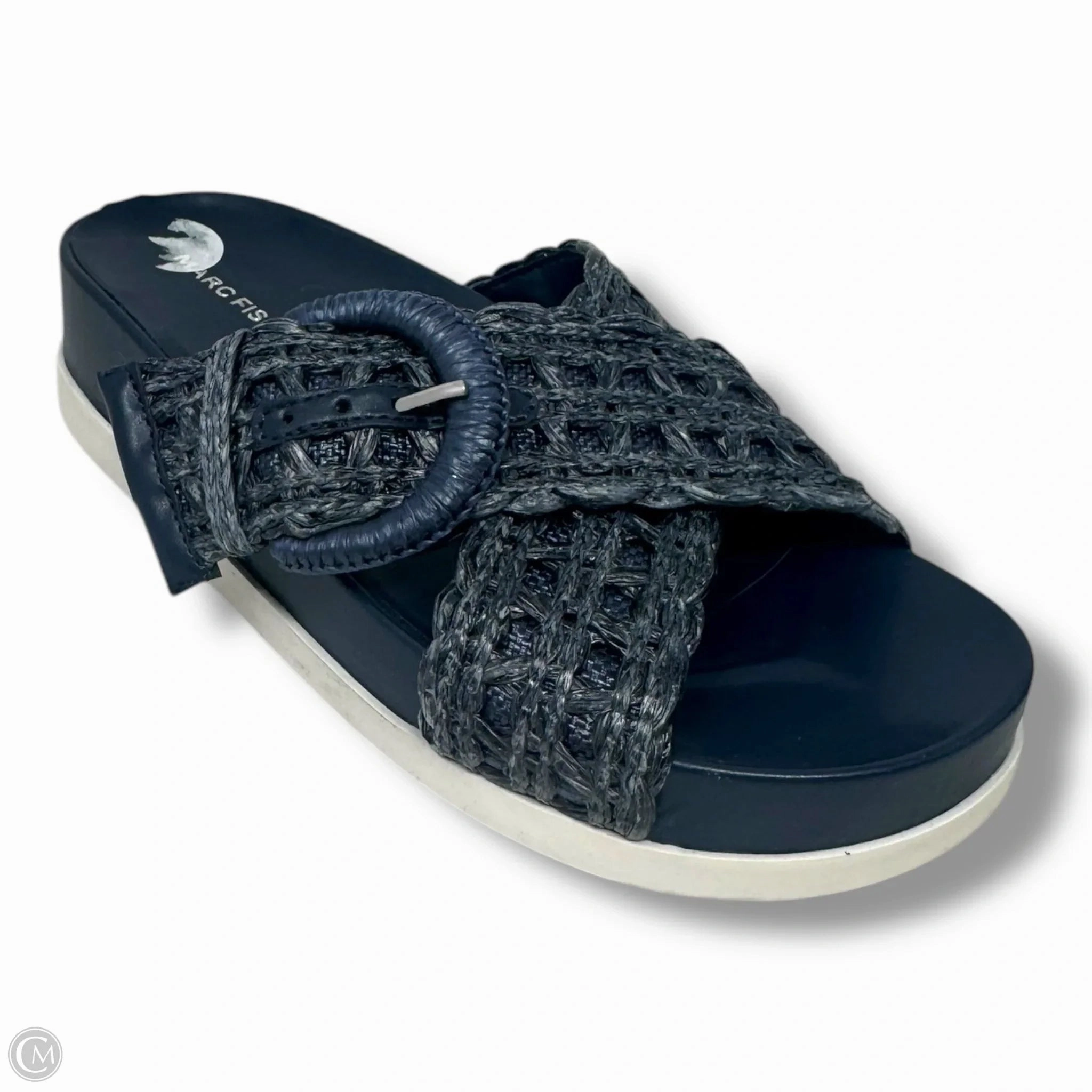 Welti Sandals By Marc Fisher In Navy, Size: 7 Marc Fisher fashion shoes with block heels