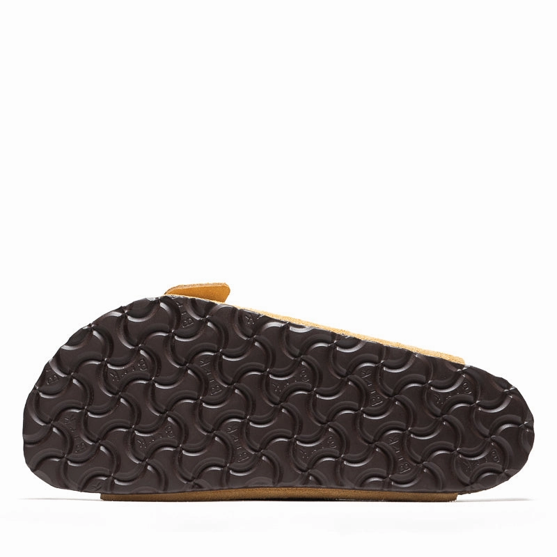 Women's Birkenstock Arizona Suede - Latte Cream Birdsoles eco-friendly shoe options