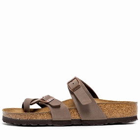 Women's Birkenstock Mayari Birkibuc - Mocca Birkenstock supportive sandals with cork footbed