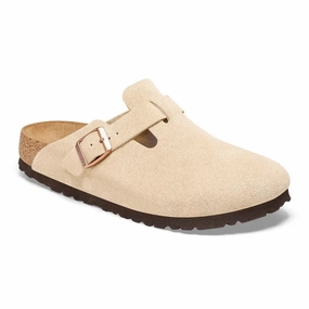 Women's Boston Suede Birkenstock soft footbed slides for casual wear