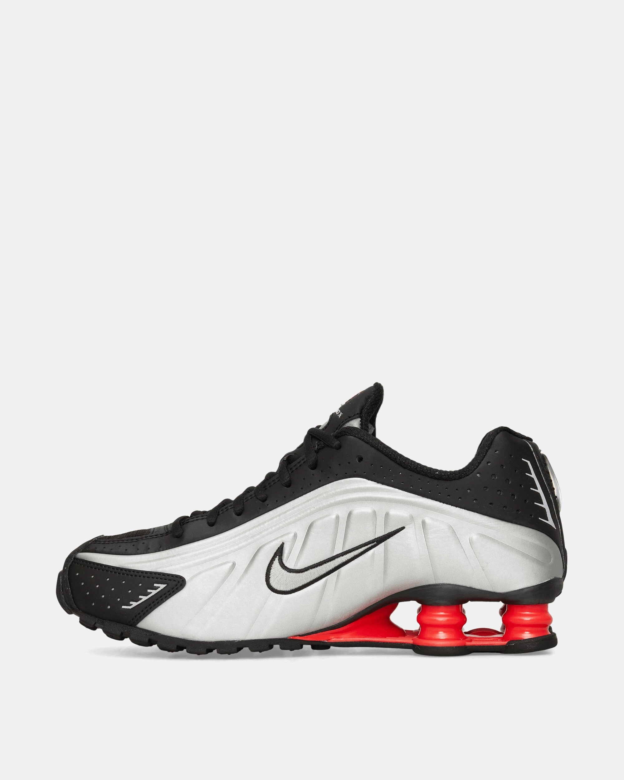 Women's Shox R4 Sneakers Metallic Silver / Black / Light Crimson Flexible Shoes