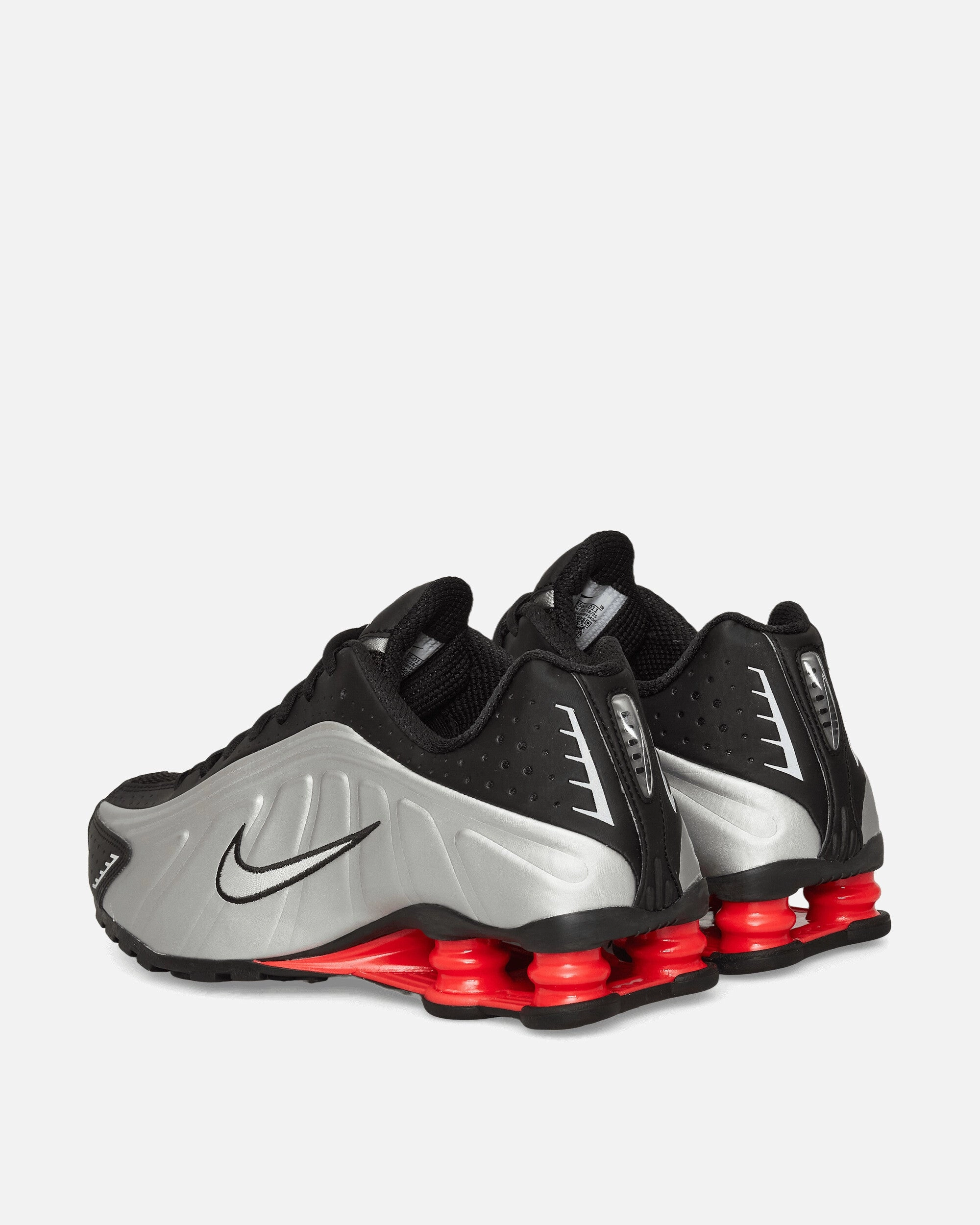 Women's Shox R4 Sneakers Metallic Silver / Black / Light Crimson Flexible Shoes