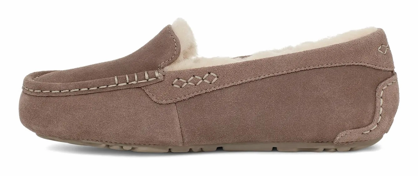 Women's UGG Ansley  Classic Suede Moccasin with Wool Lining Ugg cozy footwear visuals