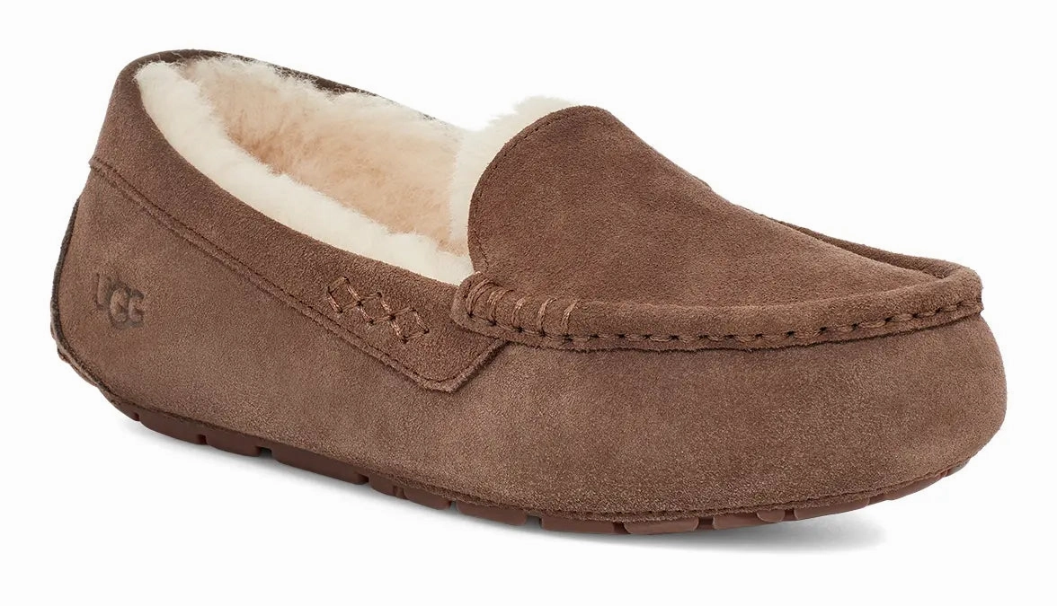 Women's UGG Ansley  Classic Suede Moccasin with Wool Lining Ugg cozy footwear visuals
