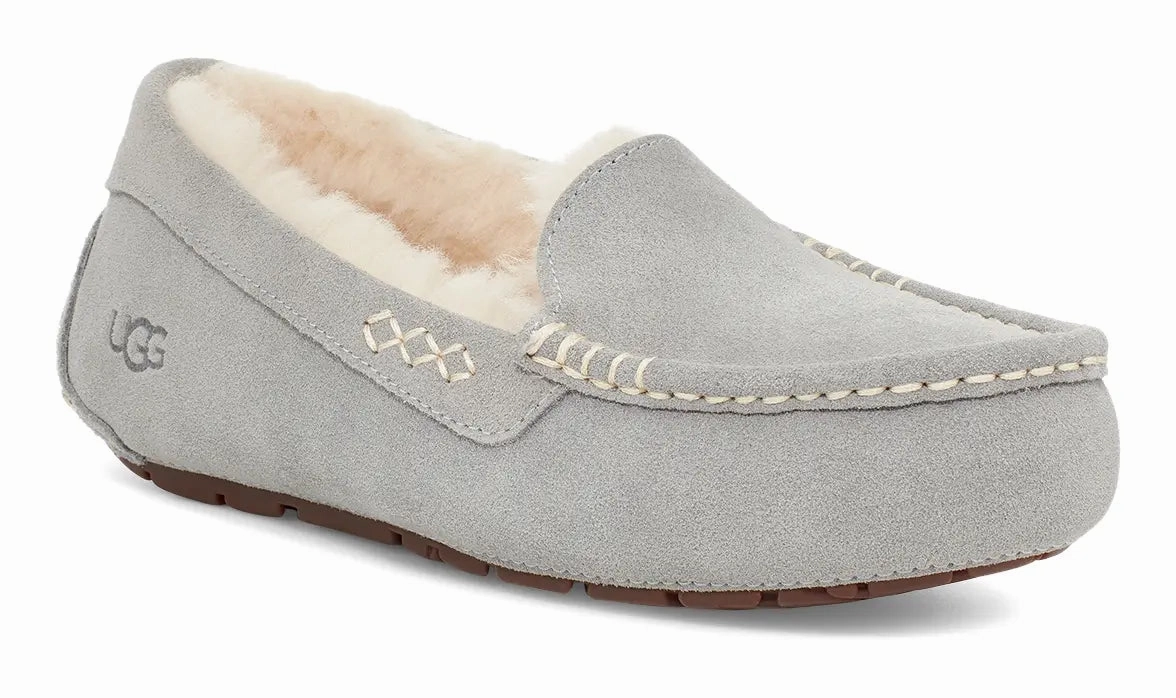 Women's UGG Ansley  Classic Suede Moccasin with Wool Lining Ugg cozy footwear visuals