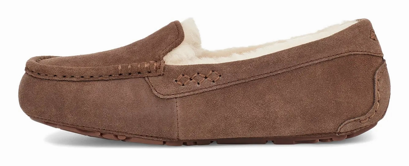Women's UGG Ansley  Classic Suede Moccasin with Wool Lining Ugg cozy footwear visuals