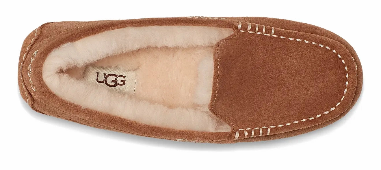Women's UGG Ansley  Classic Suede Moccasin with Wool Lining Ugg cozy footwear visuals