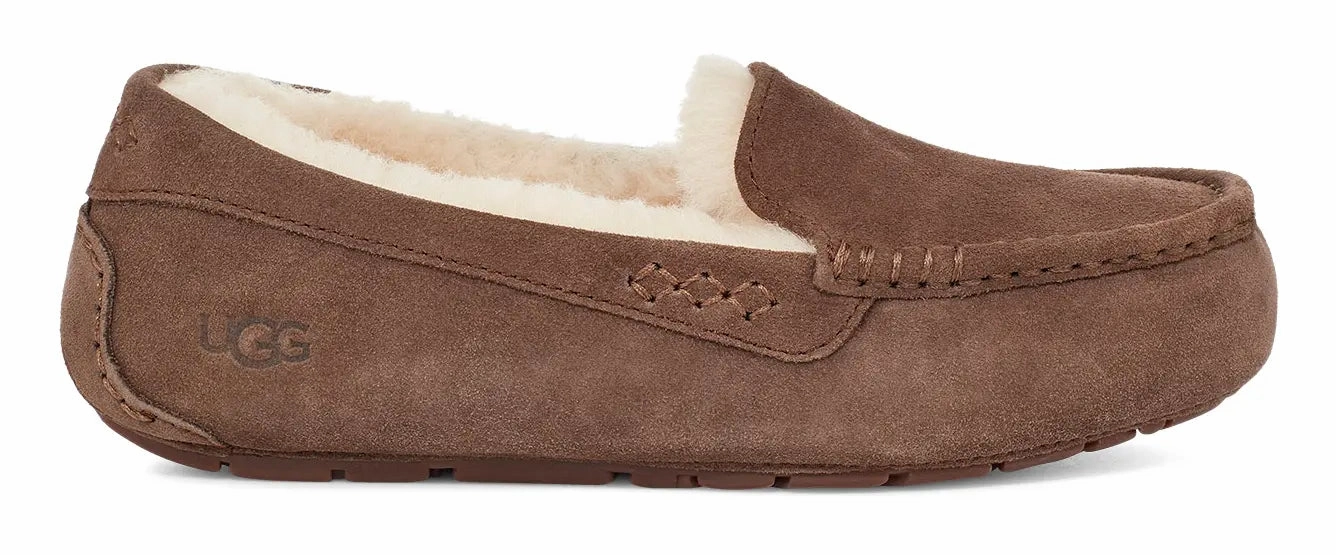 Women's UGG Ansley  Classic Suede Moccasin with Wool Lining Ugg cozy footwear visuals