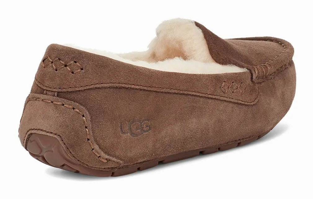 Women's UGG Ansley  Classic Suede Moccasin with Wool Lining Ugg cozy footwear visuals