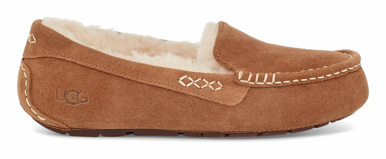 Women's UGG Ansley  Classic Suede Moccasin with Wool Lining Ugg cozy footwear visuals