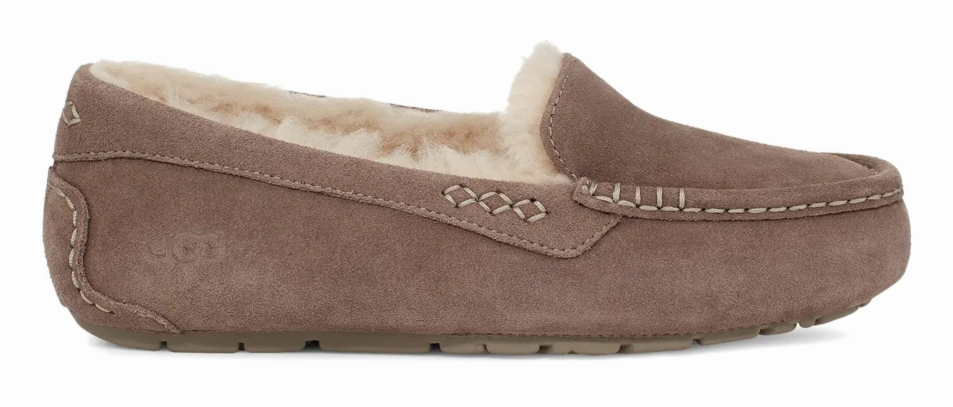 Women's UGG Ansley  Classic Suede Moccasin with Wool Lining Ugg cozy footwear visuals